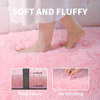 Pink Fluffy 4x6 Area Rugs for Bedroom Girls, Soft Washable Fuzzy Furry Shag Rug - Image 3