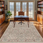 Vintage Moss Living Room Rug, 5x7 Washable Area Rugs - Image 5