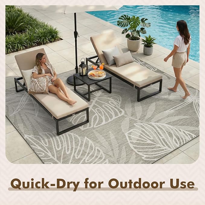 MontVoo-Outdoor Rug-Patio Rug 5x7 ft Polypropylene Indoor Outdoor Rugs Outdoor - Image 7