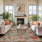 Lahome Floral Washable Rugs 8x10, Non-Slip Soft Bedroom Rug Stain Resistant - Image 3