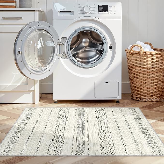 Miukiki 2x3 Entryway Rug Moroccan Washable Non Slip Indoor Floor Thin Rug - Image 9