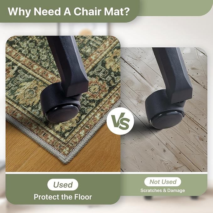 48"x60" Office Chair Mat for Hardwood Tile Floor, Under Desk Carpet Protector - Image 5
