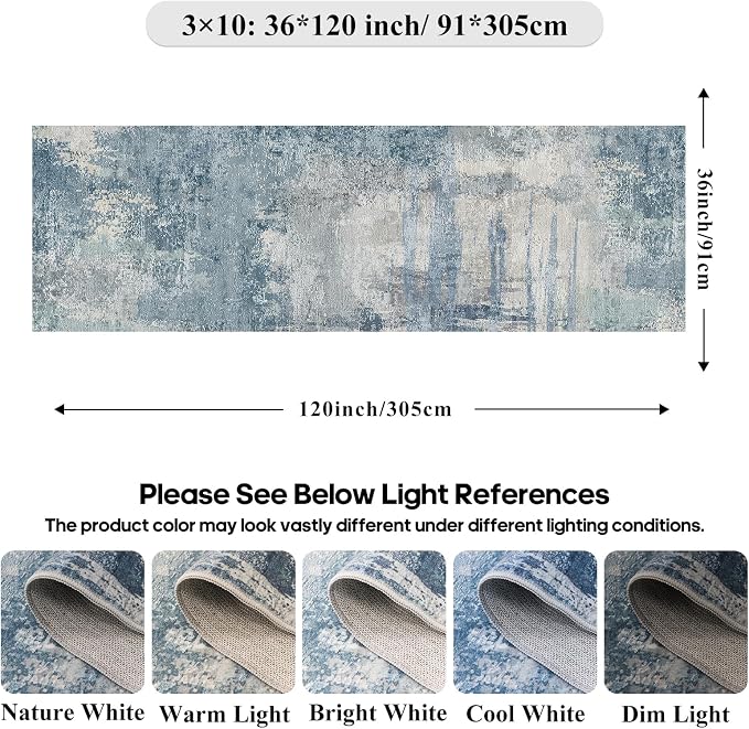 3x10 Extra Long Runner Rug Non-Slip Washable - Image 2