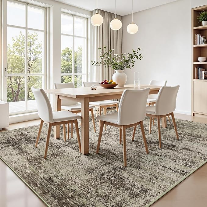 Lofus 9x12 Area Rug for Living Room, Neutral Modern Washable Carpet for Bedroom - Image 3