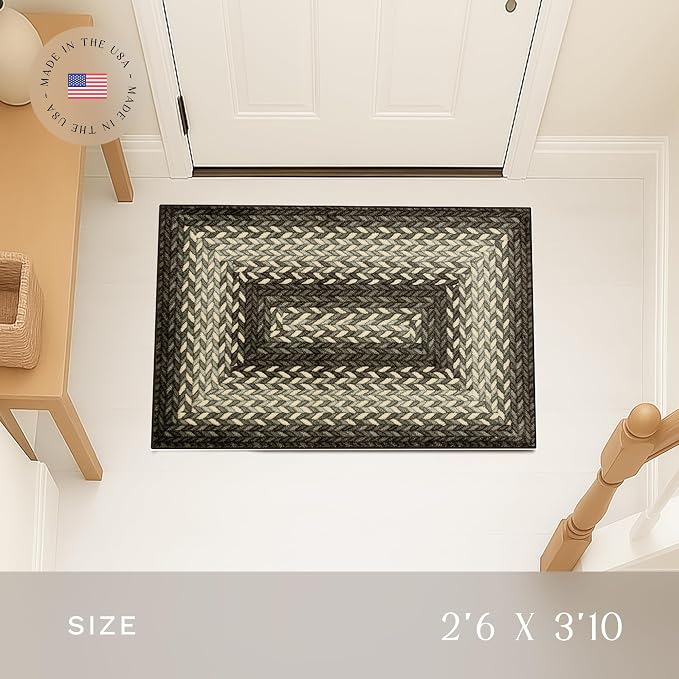 Maples Rugs Marion Bohemian Braided-Style Print Area Rug – Made in USA – - Image 2