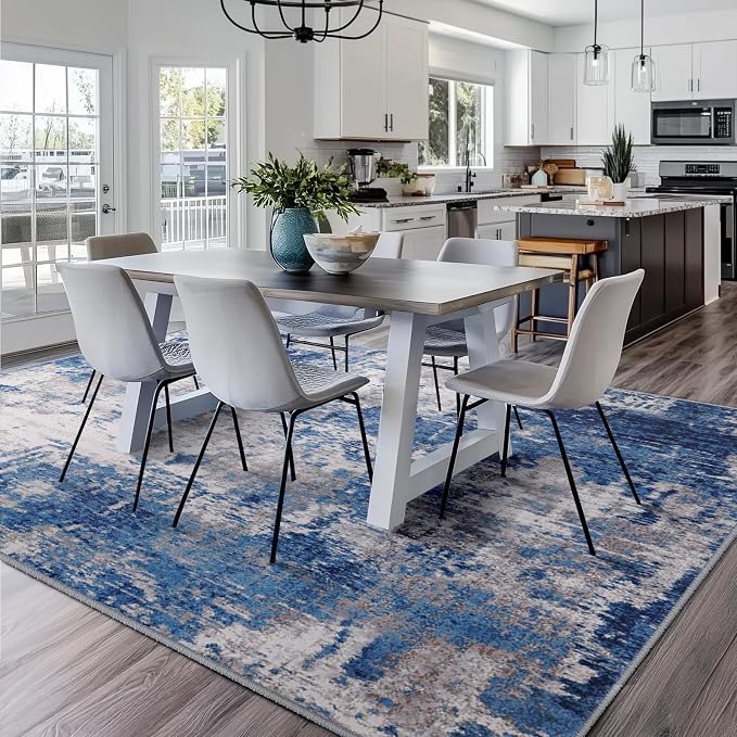 RELEANY Washable Area Rugs Square 10ft Non-Slip Modern Abstract Soft - Image 7