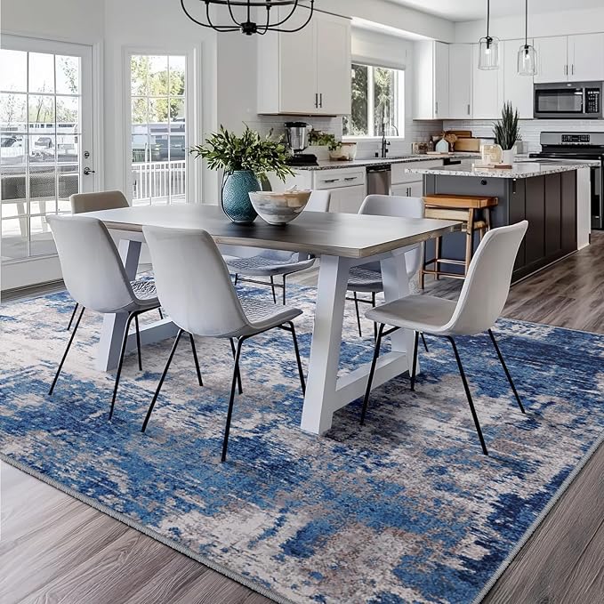 RELEANY Washable Area Rugs 8'x10' Non-Slip Modern Abstract Soft - Image 2