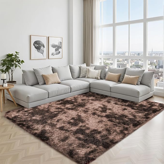 Area Rug for Living Room Bedroom: 5x7 Soft Fluffy Shag Upgrade Non-Slip High - Image 7
