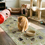 2x5 Washable Rug Runner, Non Slip Low Pile Hallway Cat Runner Rug, Stain by Puino