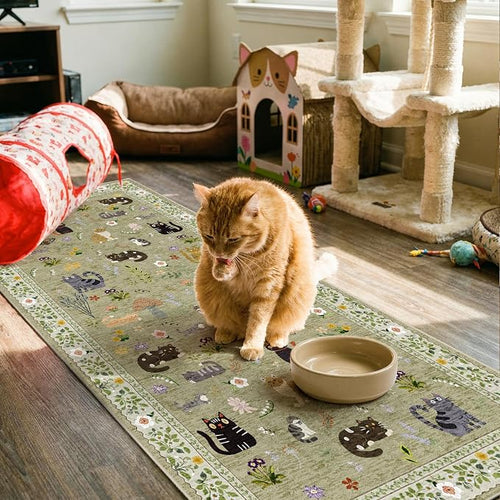 2x5 Washable Rug Runner, Non Slip Low Pile Hallway Cat Runner Rug, Stain by Puino