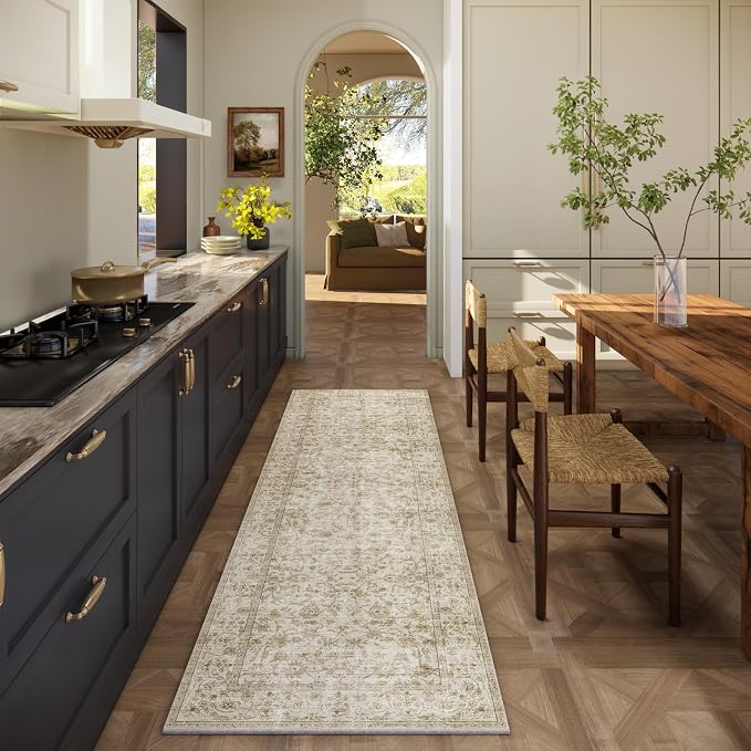 Washable Kitchen Rug Runners for Hallways: 2'6"x8' Bedroom Runner Rug Non Slip - Image 2