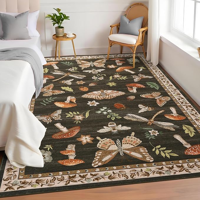 ROYHOME Mushroom Rug Black - Image 4