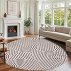 Washable Rug 6ft Area Rugs for Living Room, Abstract Rug for Bedroom, Soft by ROYHOME