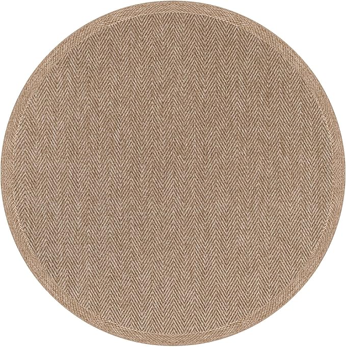 CAMILSON Easy Jute Round Rug 6ft Indoor Outdoor Natural Color Fiber Area Rugs - Image 2
