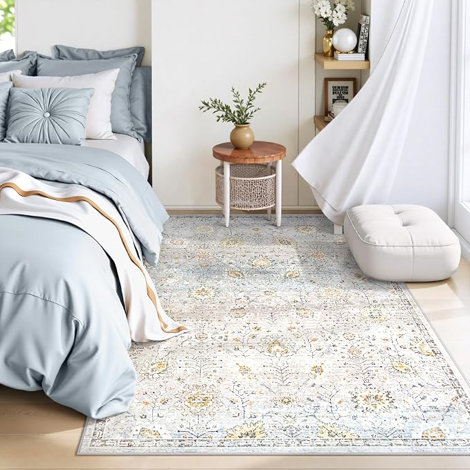 Lahome Flavie Boho Light Blue Area Rug 5x7 - Image 7