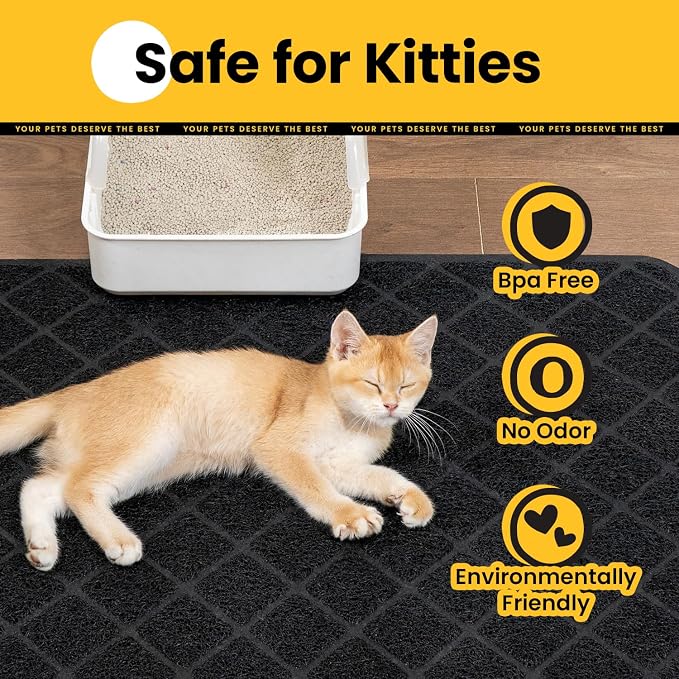 Conlun Cat Litter Mat Litter Trapping Mat, Less Waste Cat Litter Box Mat - Image 8