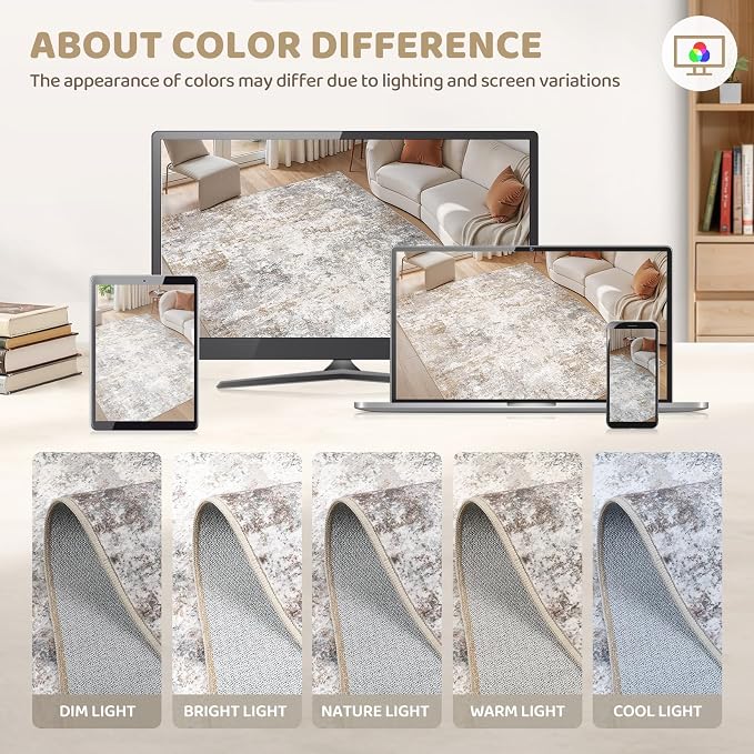 UERMEI 6x8 Area Rug Living Room Rugs - Image 6