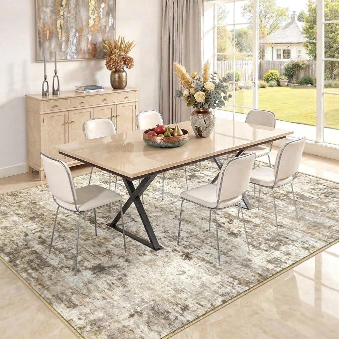 10x12 Area Rugs Washable Living Room Rug-No Slip Soft Carpets Modern Abstract - Image 3
