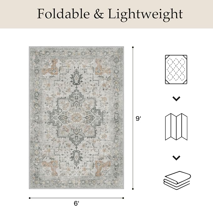 GENIMO Outdoor & Indoor Area Rug 6'x9', Waterproof, Non-Shedding, Easy Cleaning - Image 2
