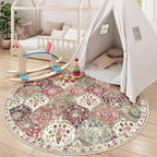 Lahome Moroccan Trellis Round Area Rugs, Washable Small Round Rug 3ft Non-Slip - Image 3