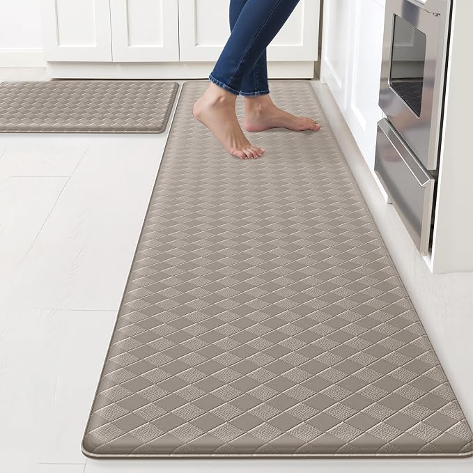 TranquilRelax 2-Piece Anti-Fatigue Kitchen Mats, Cushioned Non-Slip Waterproof by Unknown