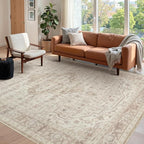 Rugxara 5X7 Washable Area Rug for Living Room, Vintage Neutral Large Boho Rugs by Rugxara