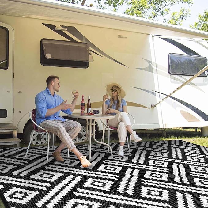 Outdoor Patio Plastic Straw Rug by Kalafun