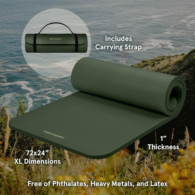 Retrospec Solana Yoga Mat 1" Thick w/Nylon Strap - Image 2