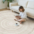 cotiled 8x8 Round Area Rugs Living Room Rug: Washable Boho Rugs - Image 5