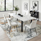 4x6 Area Rugs for Living Room Washable: Abstract Soft Thin Low Pile Grey Rug - Image 5