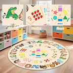Round ABC Rug for Kids Playroom - 4ft Preschool Rug Children Educational - Image 3