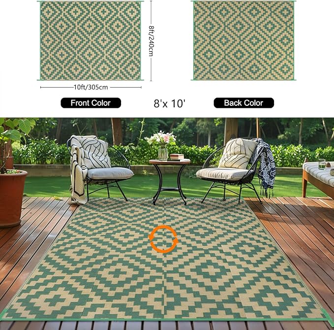 Outdoor Patio Plastic Straw Rug - Image 3