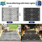 8x10Ft Outdoor Rug, Solar Powered Outdoor Rug - Image 2