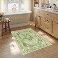 RELEANY Area Rugs Small 2'6"x4' Washable Non-Slip, Floral Vintage Distress by RELEANY