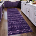 SERISSA 2x5 Kitchen Runner Rug, Washable Non-Slip Purple and White Boho Rug by SERISSAHomeDecorCollection
