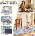 Ileading Kitchen Rugs Sets of 3 Non Slip Washable, Farmhouse Gray Kitchen Runner - Image 3
