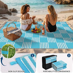 Garvee Waterproof Outdoor Rug 9x12, Checkered Foldable Plastic Straw Patio - Image 5
