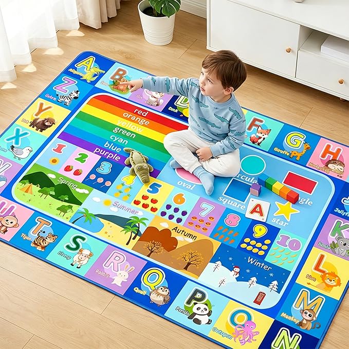 Kids Educational Area Rug 3x5, Non-Slip ABC Alphabet Rug by OGPJKEQR