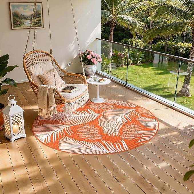 Pauwer Waterproof Outdoor Rug 6ft, Reversible Plastic Straw Patio Camping Rug - Image 7