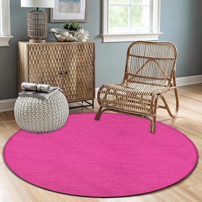 Machine Washable Modern Round Area Rug, Room Sofa Yoga Soft Round Carpet - Image 3