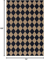 Lahome Colette Checkered Easy Jute Patio Rug, 6x9 Washable Indoor Outdoor Rug - Image 2