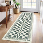 GarveeHome 2x6 Runner Rug for Bathroom Modern Abstract Checkered Carpet - Image 2