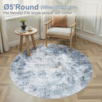DMOYEST 5ft Round Area Rug for Living Room - Image 2