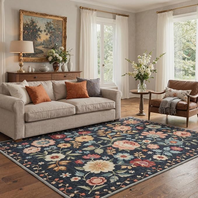 GENIMO Indoor Outdoor Area Rug 5'x7', Machine Washable Rugs - Image 3