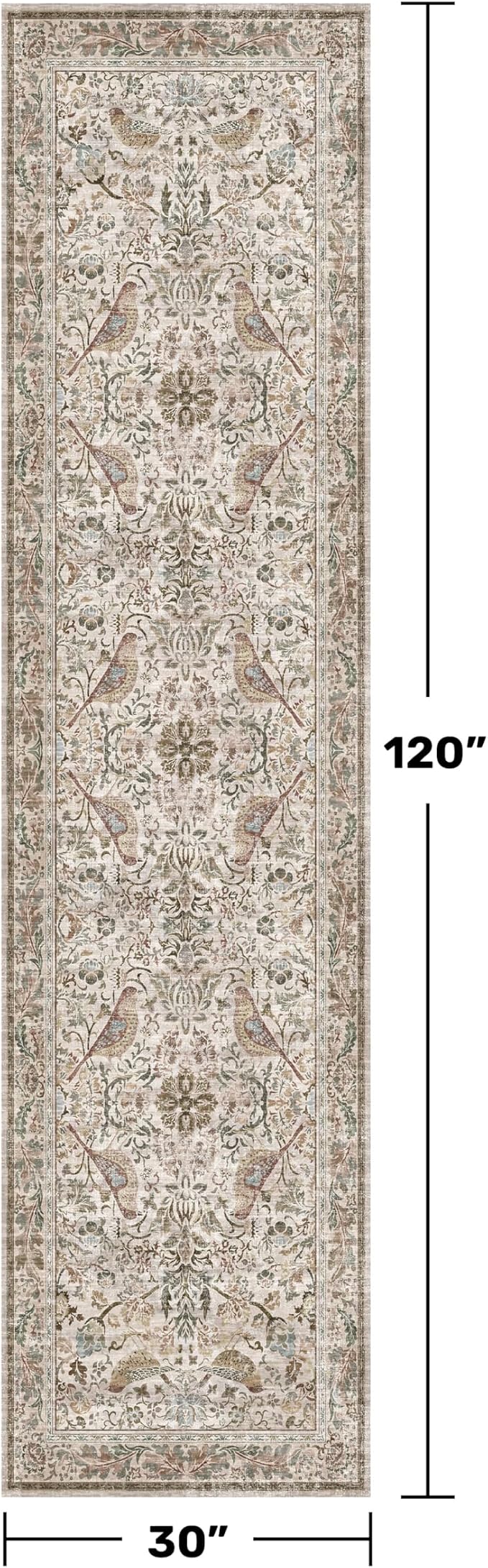 Hazo Haus Boho Moss 2'6"x10' Long Hallway Runner Rug - Image 2