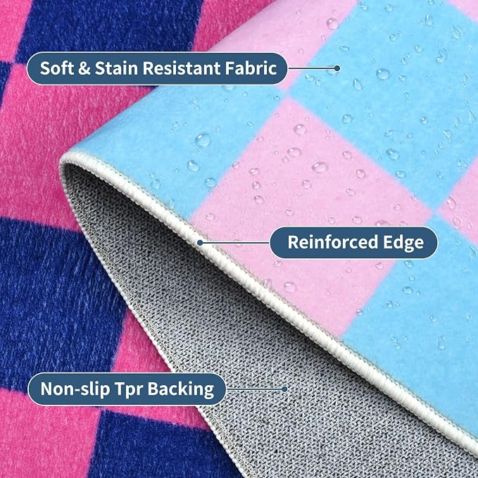 Terrug Multicolored Checkered Area Rug - Image 5