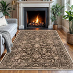 KILOCOCO Area Rug 4x6 Entryway Rug Washable Printed Vintage Floral Rubber by Kilococo