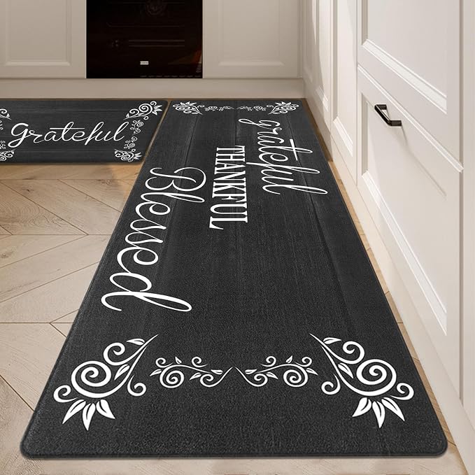 HEBE Anti Fatigue Kitchen Mat Set of 2 Non Slip Cushioned Kitchen Mats by HEBE