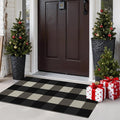 GENIMO Christmas Door Mat 18X30 Inch Buffalo Plaid Christmas Decor Rug Outdoor by GENIMO
