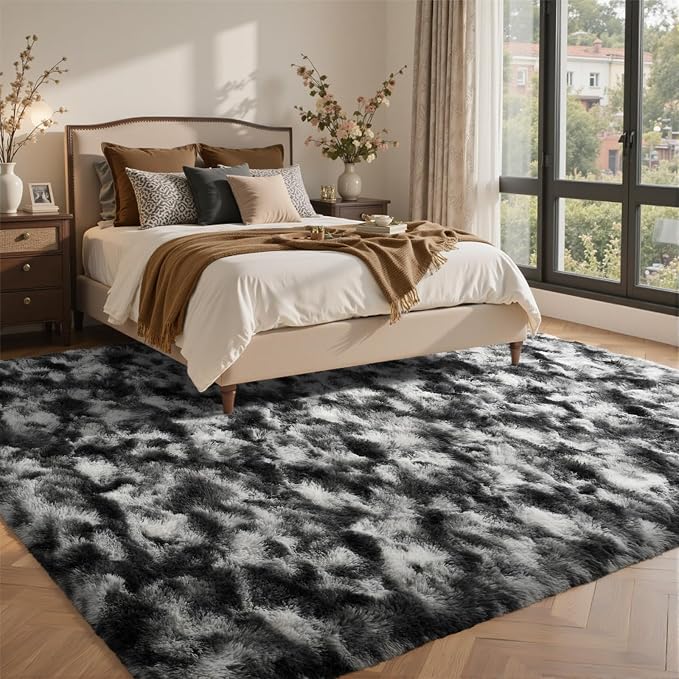 9x12 Ft Extra Large Shag Rugs for Living Room, Tie Dyed Ultra Soft Fluffy Furry - Image 3